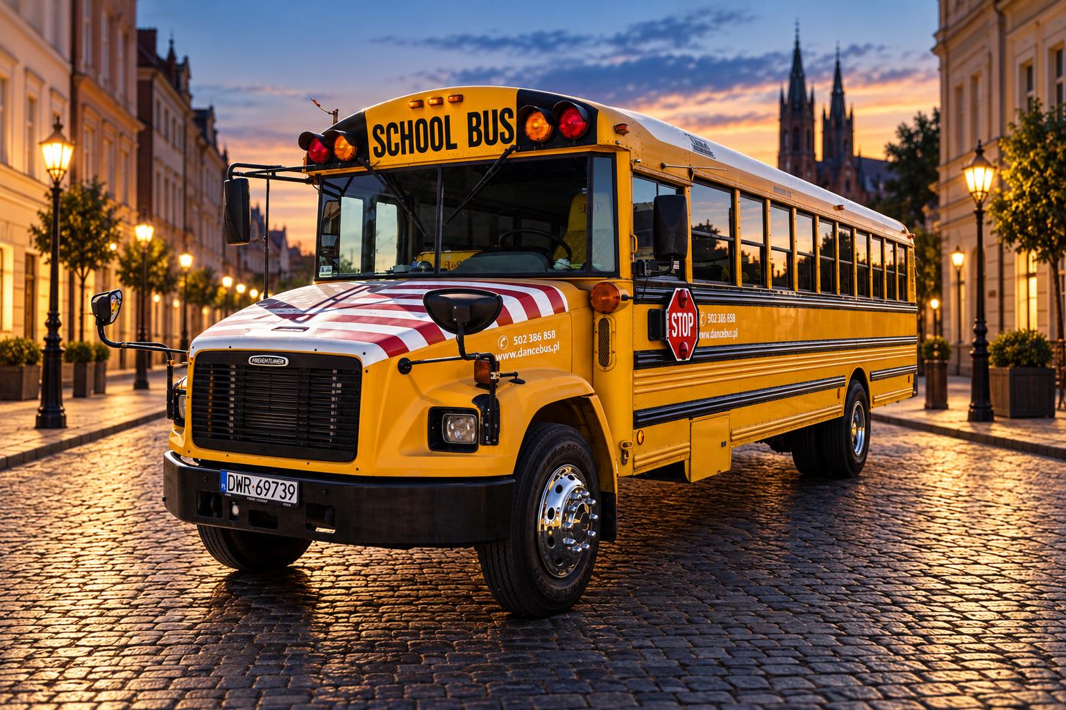 Kultowy Amerykański School Bus Imprezowy — limuzyna do wynajęcia