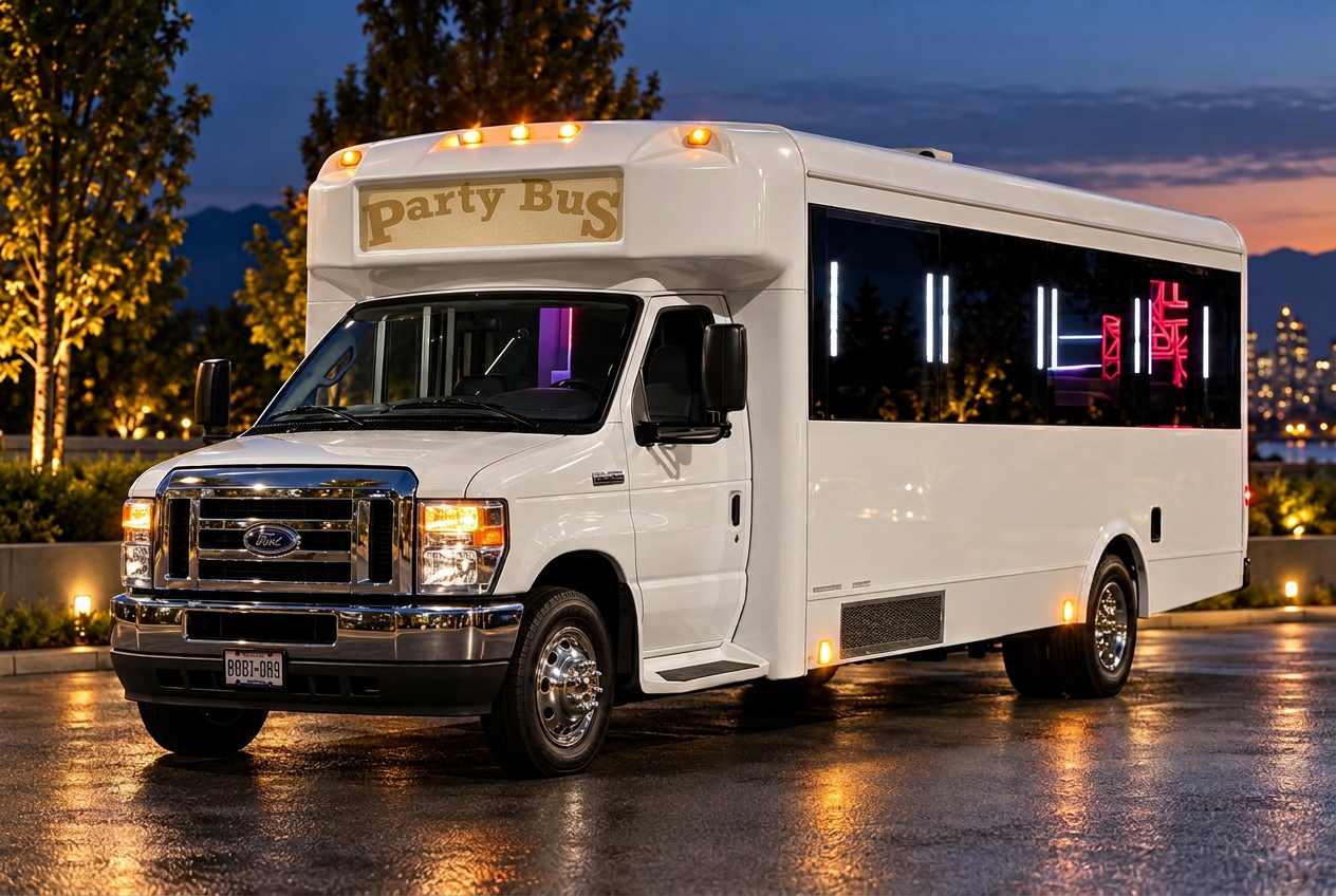 Biały Party Bus Ford E450 Limo — limuzyna do wynajęcia