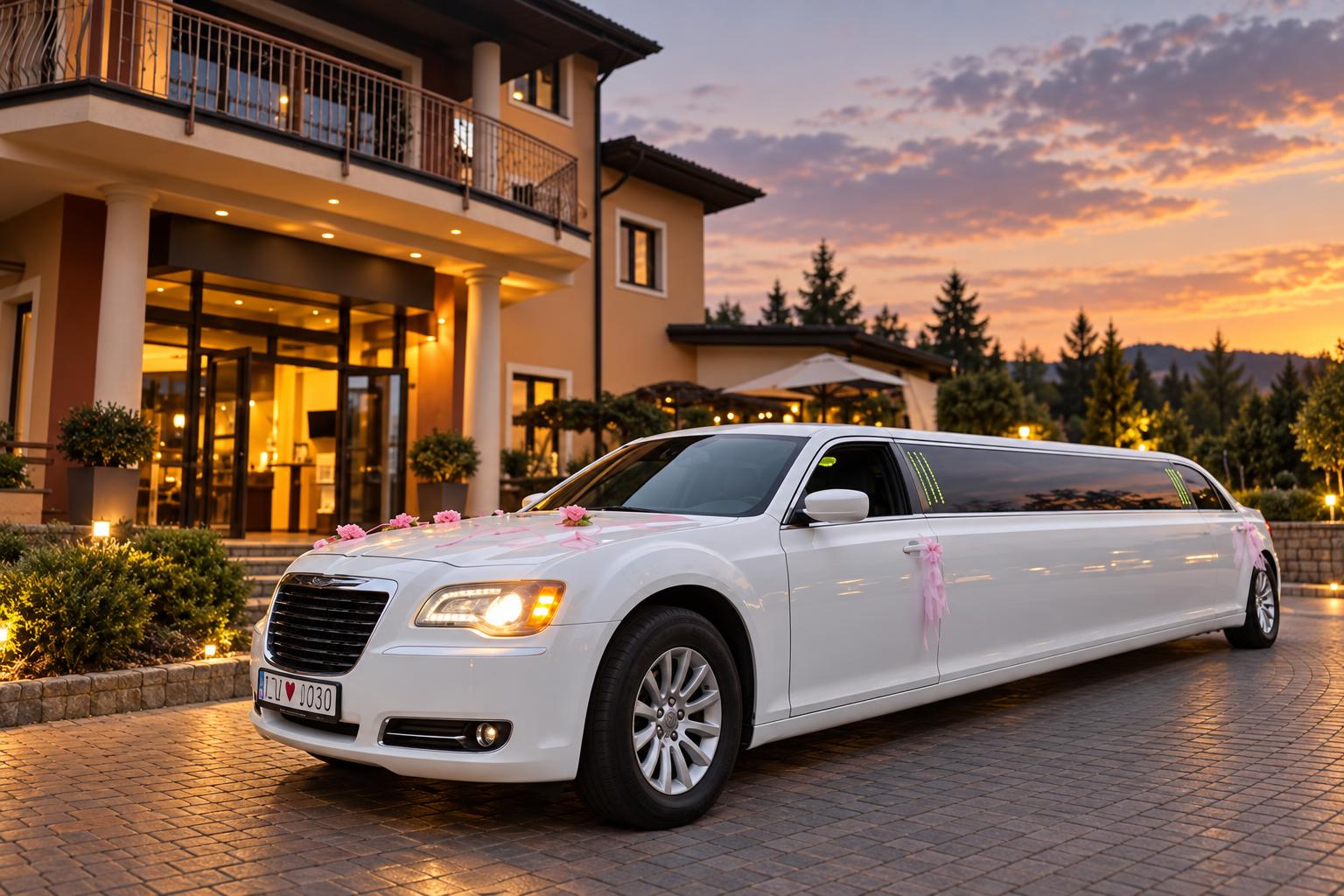 Śnieżnobiały Chrysler 300S Jet Door — limuzyna do wynajęcia